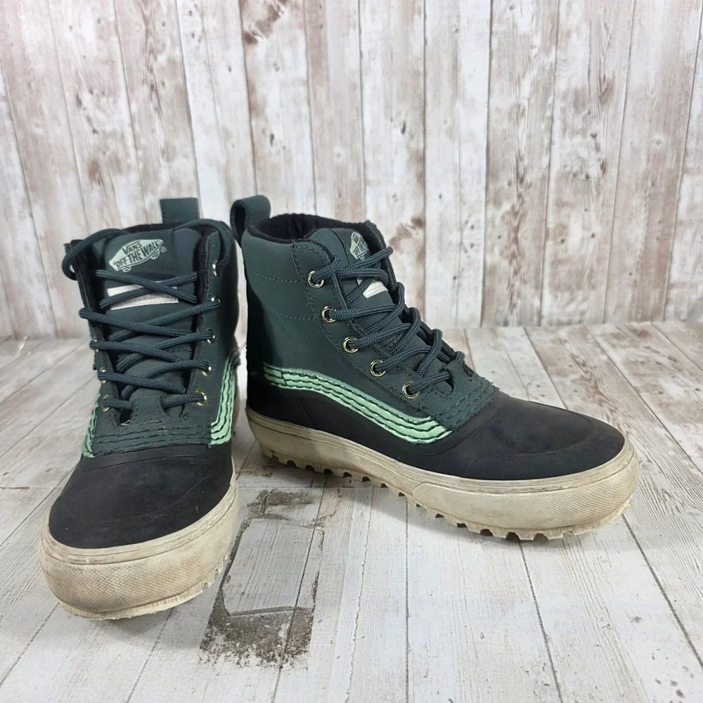 Vans Standard Mid Snow MTE Forest Green Black Winter Boots Mens 5.5 Womens 7